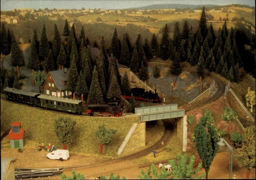 Modell eisenbahn postkarte - modell-eisenbahn,