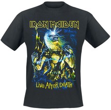 Iron Maiden T-Shirt Unisex Live After Death schwarz Band-Merch, Bands