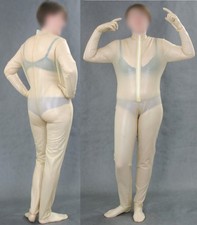 ci TRANSPARENT RUBBER LATEX GUMMI CATSUIT OFFEN XXL 48 50 Taille 102cm herrlich!