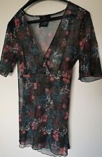 Bluse Babydoll T Shirt Damen XL Schwarz Mit Muster Von East Village