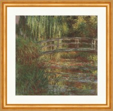 Seerosenteich und japanische Brücke Claude Monet Baum Plakatwelt 1355 Gerahmt