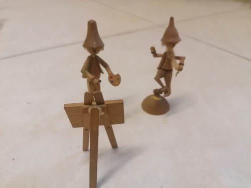 Vintage holzfiguren maler - 2, &