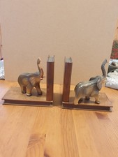 Buchhalter aus Holz 2x Elefant_je 16x15 cm_sehr schön_drehbar