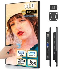 Touchscreen Externer Monitor,14 Zoll 1080P FHD VESA Mountable Portable Monitor