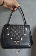 Pollini Schultertasche Heritage Logo Classic Schwarz | Abnehmbare Schulterkette