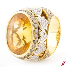 Cocktail Ring 18K/750 Gelbgold Citrin 18,40ct Diamanten 4,08ct - Wert 8.100€