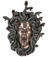 Medusa Kopf Schlangenkrone Gorgone Büste Frauenkopf Wandfigur Veronese Vampir