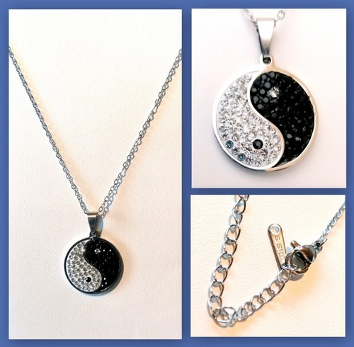 Edelstahl halskette yin yang - halskette,