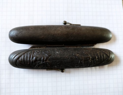 Antikes zigarrenetui aus stahl - antikes,