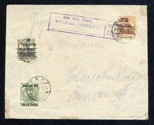 POLEN 1919 Brief Mischfrankatur Fischer Nr 13+8+3 Zensur geprüft Puchala PZF
