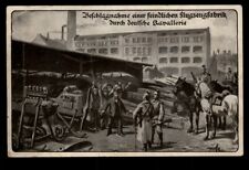 Beschlagnahme einer feindlichen Flugzeugfabrik durch deutsche Kavallerie,AK 1915