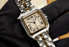 CARTIER 29 x 40 mm Panthere JUMBO XL Stahl-Gold 8395 1 Row Gold großes Modell