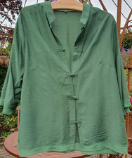 Bluse grün Asia Stil Gr. XL - XXL   Lagenlook  NEU
