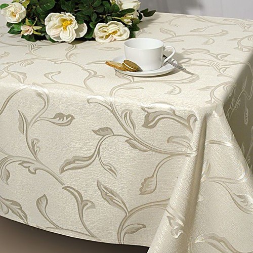 Tischdecke beige jacquard - beige,
