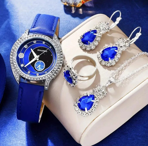 Schmuck set damen blau silber - schmuck,
