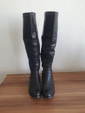 Leder Overknees Gr 36 Schwarz Laccio