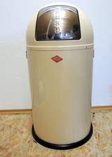 Wesco Pushboy Mülleimer Farbe mandel (beige) 50 Liter Volumen Retro Design