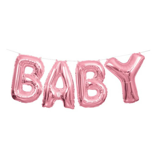 Rosa spruch baby ballon - rosa,