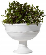 Weiße Keramik Blumenampel mit