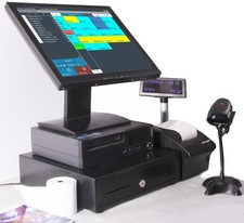 15" Kassensystem für Einzelhandel, KIOSK SUPERMARKT LADEN BAR, TSE-Konform Kasse