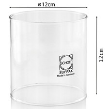 Schott Ersatzglas Ø 120mm Glaszylinder klar Petromax Hasag Butterfly Geniol Mewa