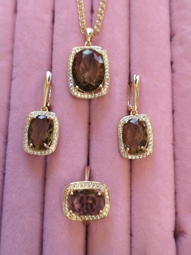Schmuckset mit rauchquarz - schmuckset,
