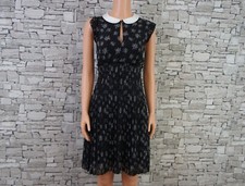 KATE YOUNG TARGET DAMEN ABEND FEST PARTY KLEID KRAGEN SCHWARZ WEISS PLISSEE 38