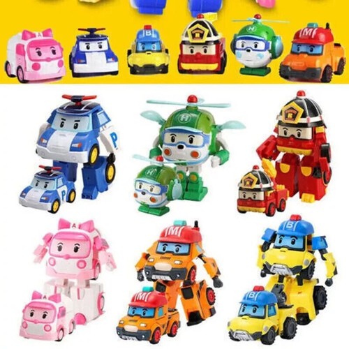 6stk poli robocar transforming - 6stk,