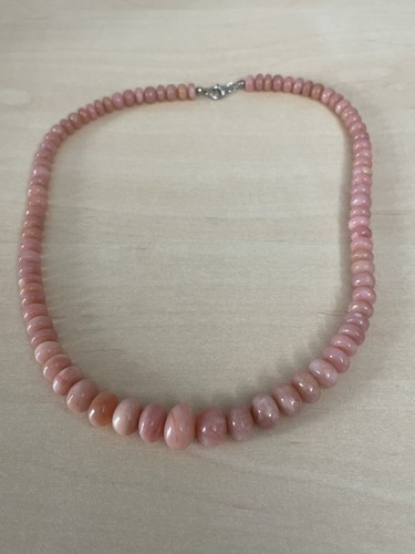 Edle rosa opal halskette - edle,
