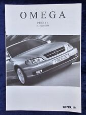 Opel  Omega B Preisliste v. 8.2000 Elegance, Edition 2000, Sport, Executive