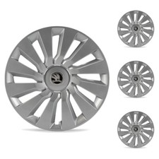 4x ORIGINAL Skoda Radkappen Radblenden 16 Zoll Silber OCTAVIA III 5E0071456C