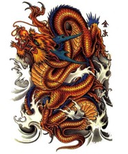 Temporäres Tattoo Drache Dragon Einmal-Tattoo Wasserfest Körperkunst