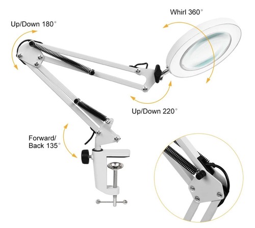 Led lupenleuchte 10x - 10x, dioptrien