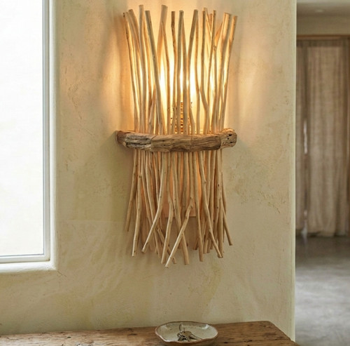 Wandlampe treibholz - wandlampe,