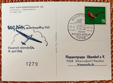 Karte, 1965, Mi. 465, Wolf Hirth Gedenksegelflug, SSt. Oberndorf am Neckar