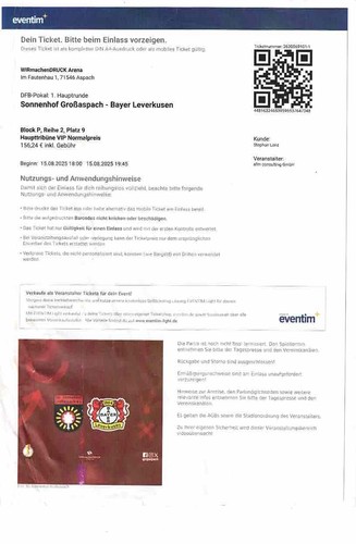 Ticket eintrittskarte 25 26 - ticket, 25/26
