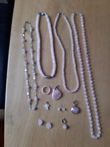 Konvolut rosenquarz schmuck - rosenquarz,