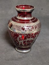 Rote Art Deco Rubinglas Vase