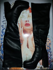 Damen Overknee Stiefel Plateauabsatz High Heels Blockabsatz Overknees Schwarz 39