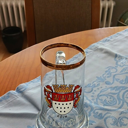 Glas bierkrug mit henkel - glas,