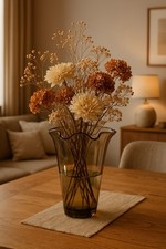 Vase Glas gewellt braun