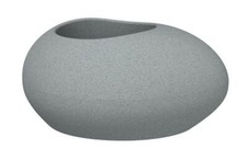 Scheurich Flow, Blumentopf für Außen, kieselförmig, recycelter Kunststoff