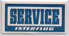 INTERFLUG KOFFERAUFKLEBER  SERVICE DRUCKFRISCH -