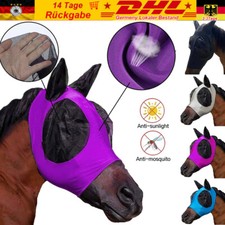 Pferd Anti Fliegenmaske Kapuze Vollgesichts Netz Schutz Pferdemaske Anti-UV