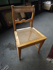 Antik Stuhl Biedermeier mit Geflecht Esche