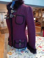Schurwolle Blazer Leder 38(