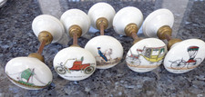 Türknauf-Garnitur  Porzellan  alt  rund mit verschiedenen Motiven