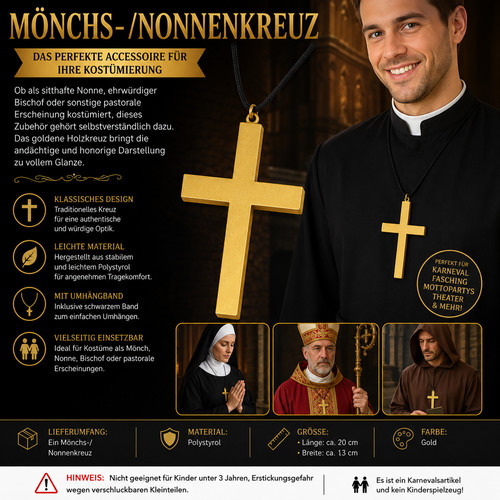 Mönchskreuz nonnenkreuz gold - mönchskreuz,