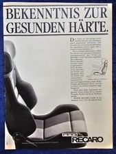 Recaro Autositz CS,  originale Werbung aus 1987