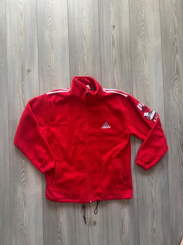 Adidas fleecejacke rot - rot, vintage